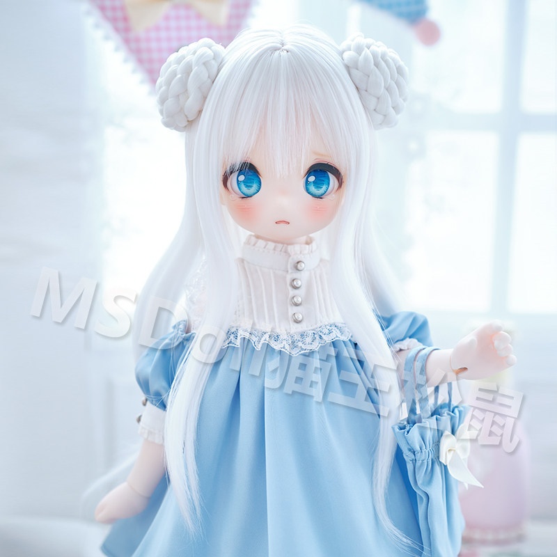 1/3 1/4 お団子ツイン ドール用ウィッグ 耐熱