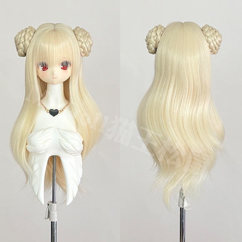 1/3 1/4 お団子ツイン ドール用ウィッグ 耐熱