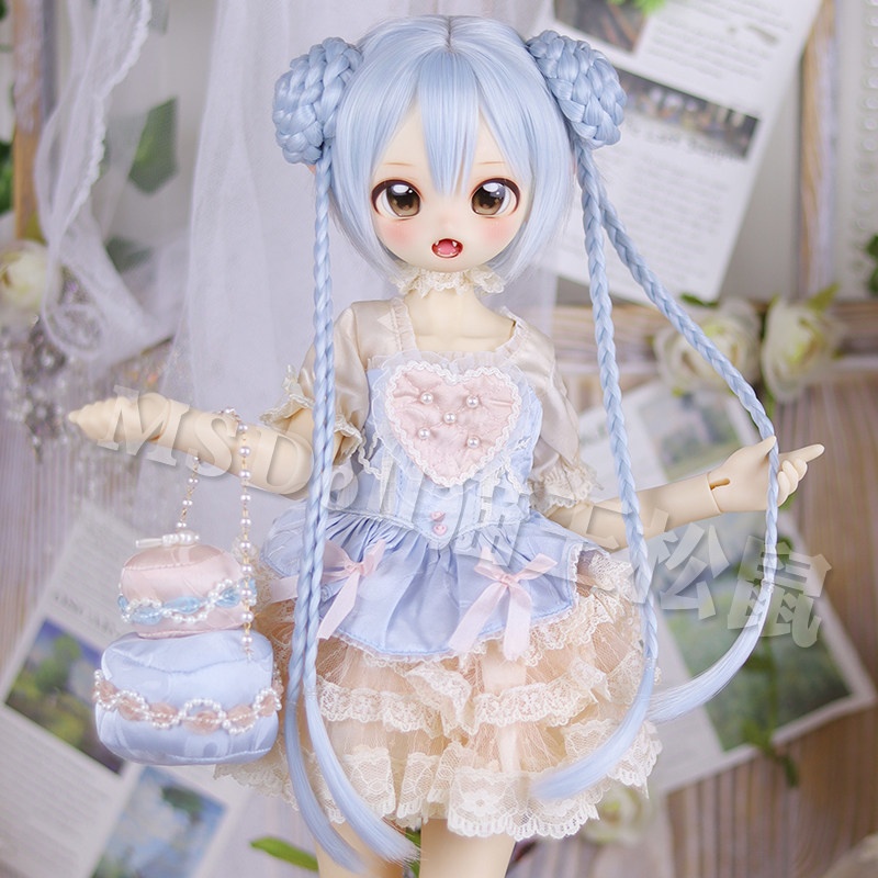 1/3 1/4 お団子ツイン ドール用ウィッグ 耐熱