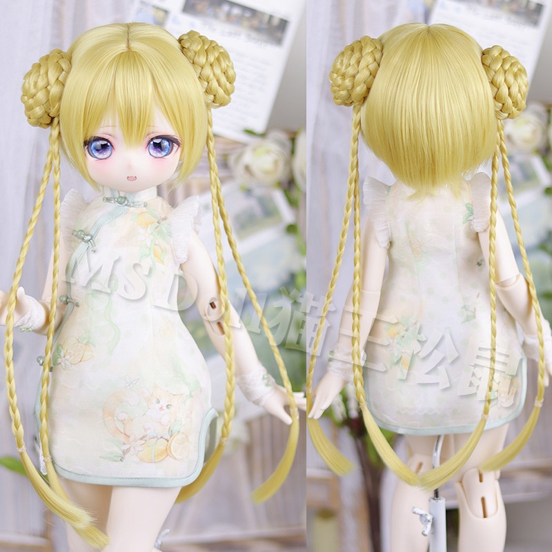 1/3　1/4 　お団子ツイン　ドール用ウィッグ　耐熱