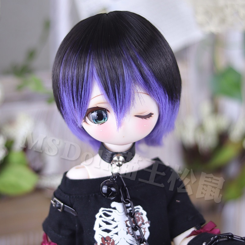 1/3 1/4 ハイライトウルフショート ドール用ウィッグ 耐熱