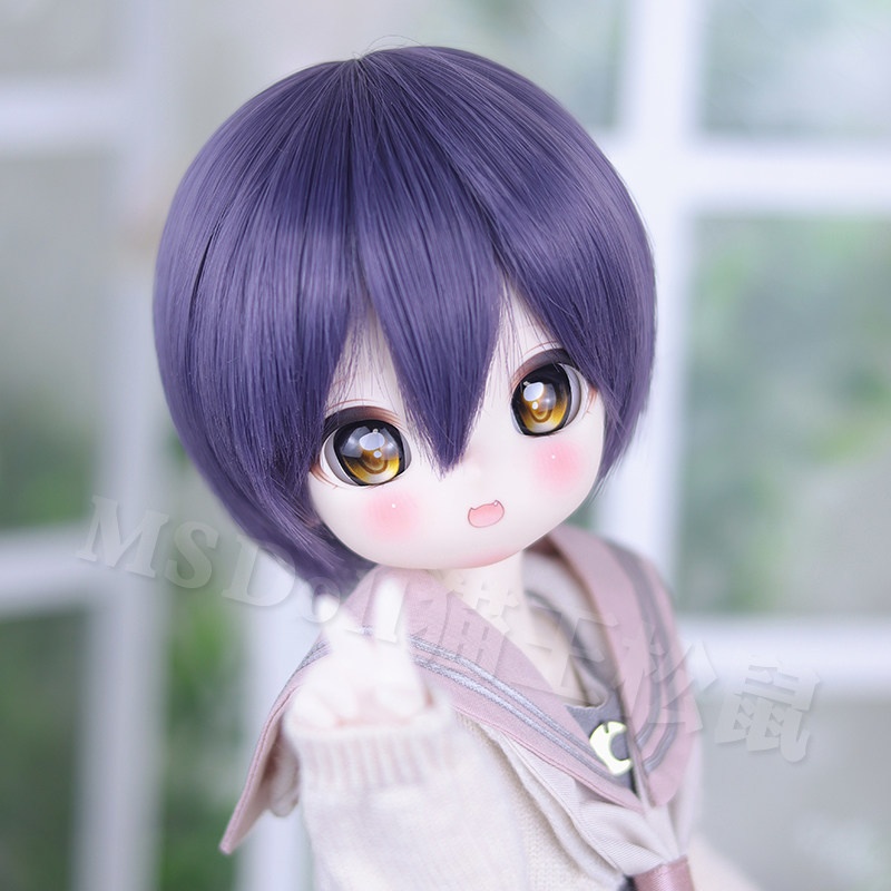 1/3 1/4 ハイライトウルフショート ドール用ウィッグ 耐熱