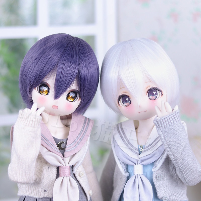 1/3 1/4 ハイライトウルフショート ドール用ウィッグ 耐熱