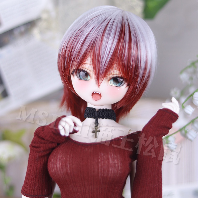 1/3 1/4 ハイライトウルフショート ドール用ウィッグ 耐熱