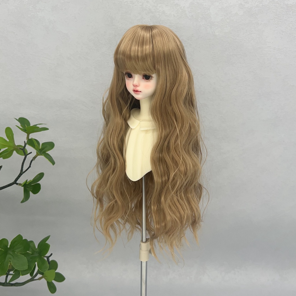 1/4 1/3 1/6 ぱっつん前髪 ロングカール ドール用ウィッグ 耐熱