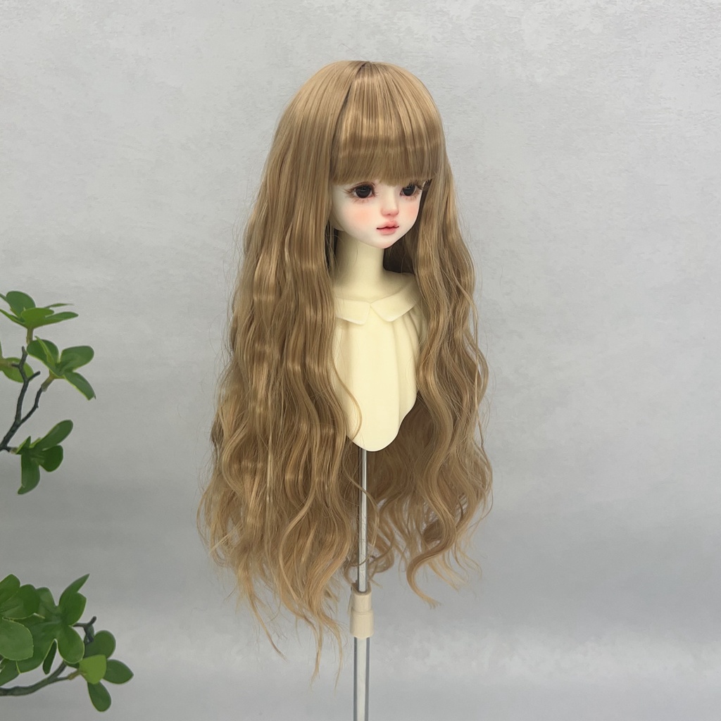 1/4 1/3 1/6 ぱっつん前髪 ロングカール ドール用ウィッグ 耐熱