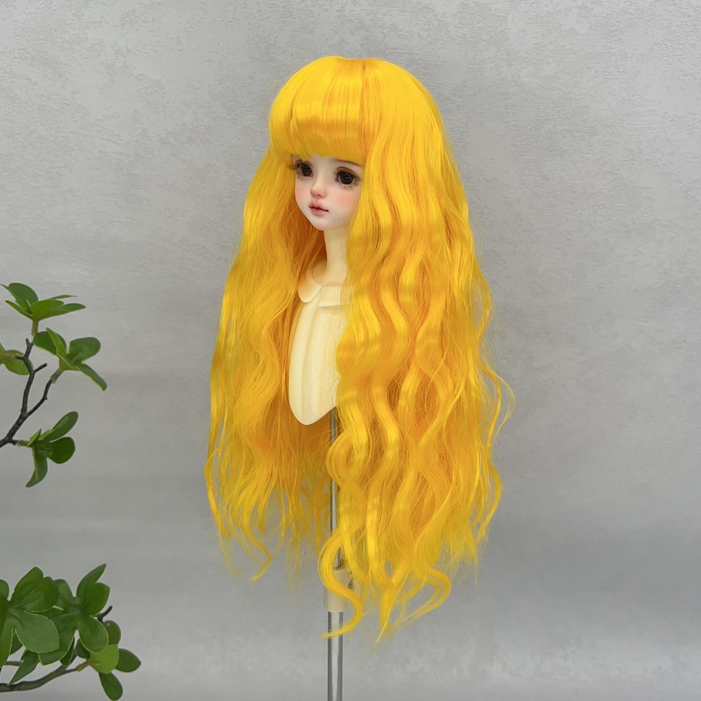 1/4 1/3 1/6 ぱっつん前髪 ロングカール ドール用ウィッグ 耐熱