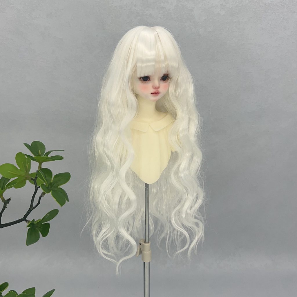 1/4 1/3 1/6 ぱっつん前髪 ロングカール ドール用ウィッグ 耐熱