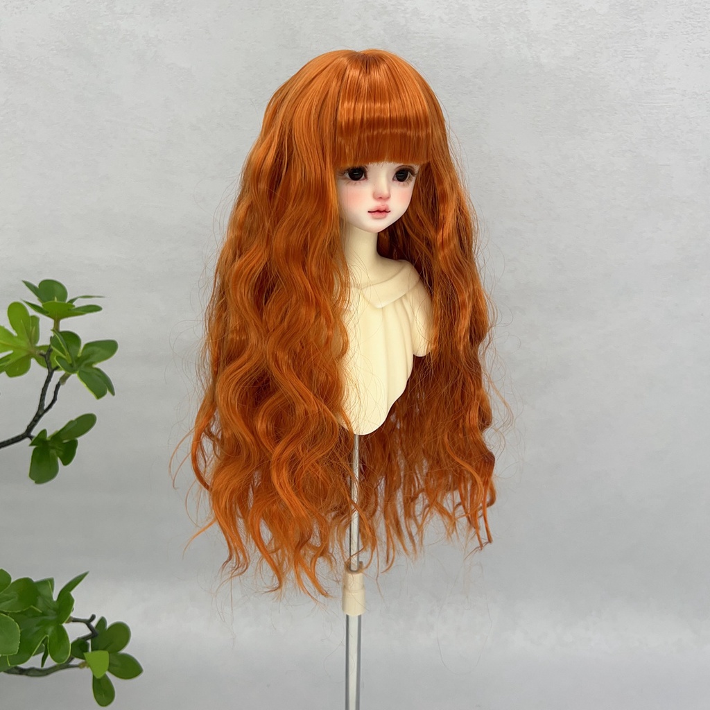 1/4 1/3 1/6 ぱっつん前髪 ロングカール ドール用ウィッグ 耐熱