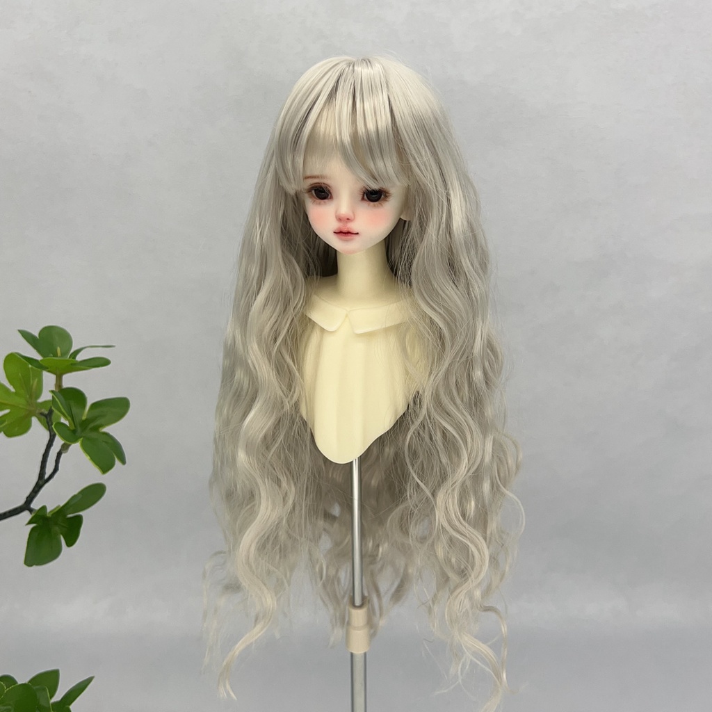 1/4 1/3 1/6 ぱっつん前髪 ロングカール ドール用ウィッグ 耐熱