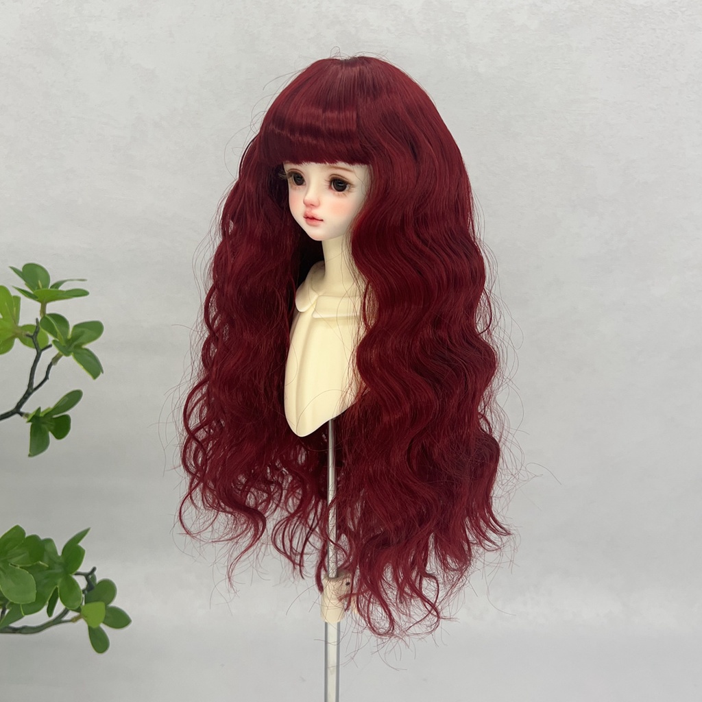 1/4 1/3 1/6 ぱっつん前髪 ロングカール ドール用ウィッグ 耐熱