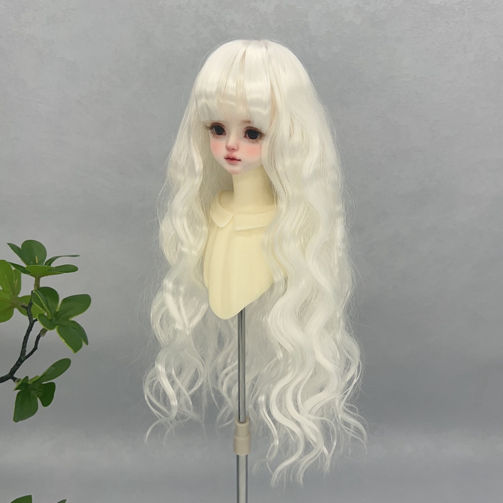 1/4 1/3 1/6 ぱっつん前髪 ロングカール ドール用ウィッグ 耐熱