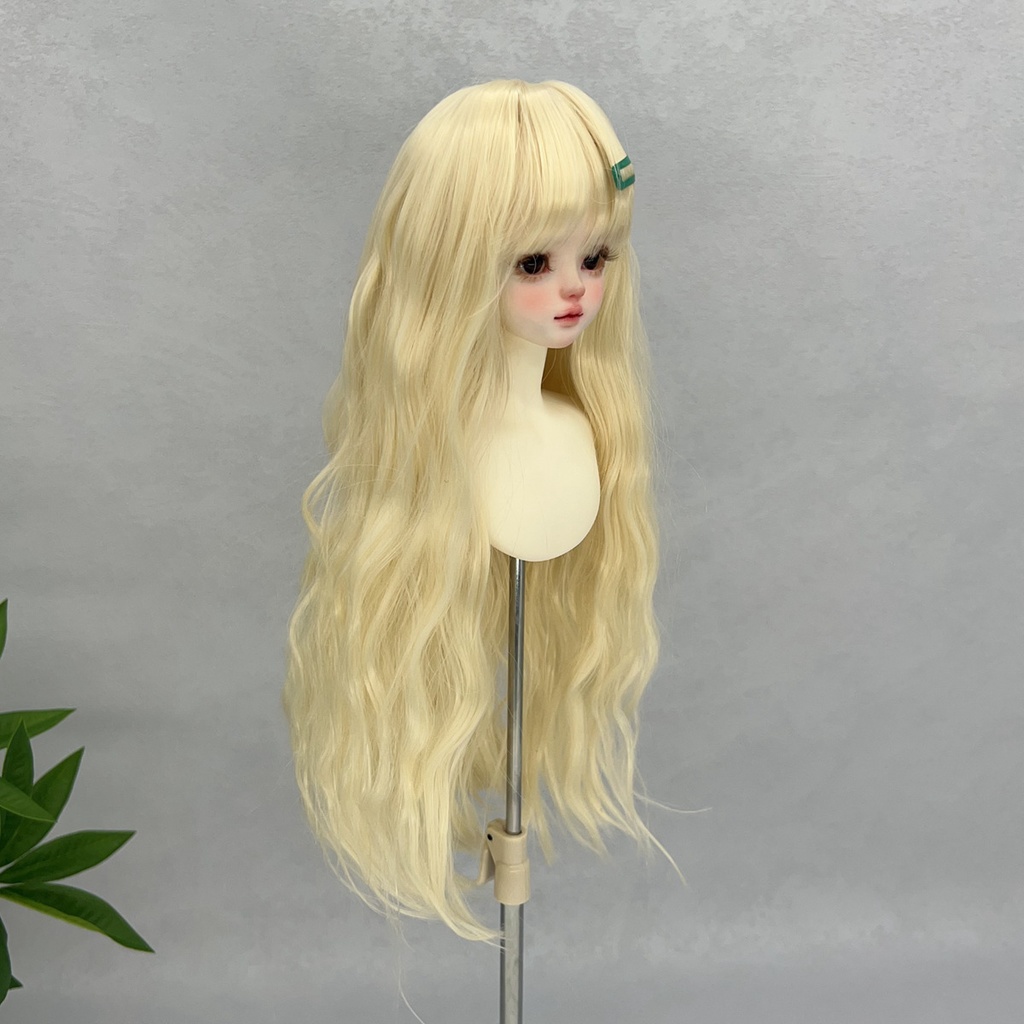 1/4 1/3 1/6 ぱっつん前髪 ロングカール ドール用ウィッグ 耐熱