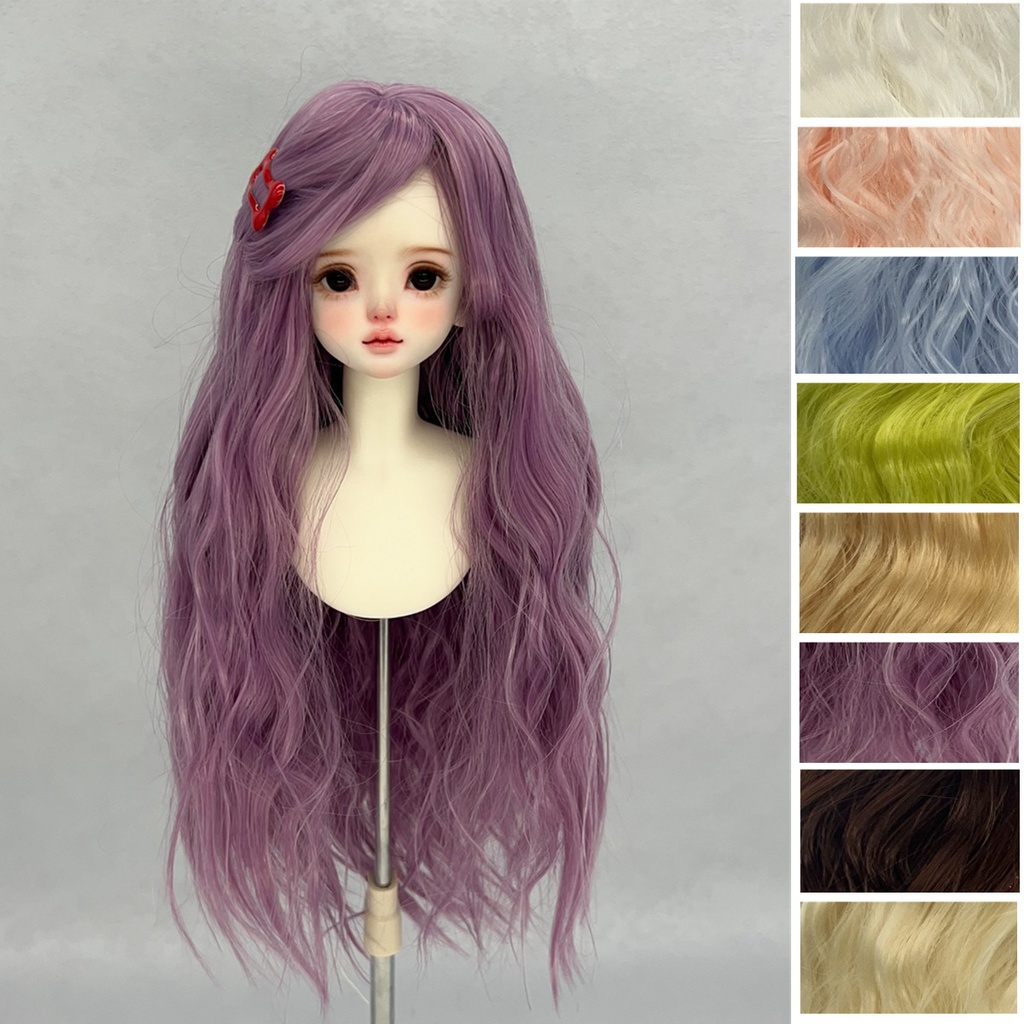1/4 1/3 1/6 ぱっつん前髪 ロングカール ドール用ウィッグ 耐熱