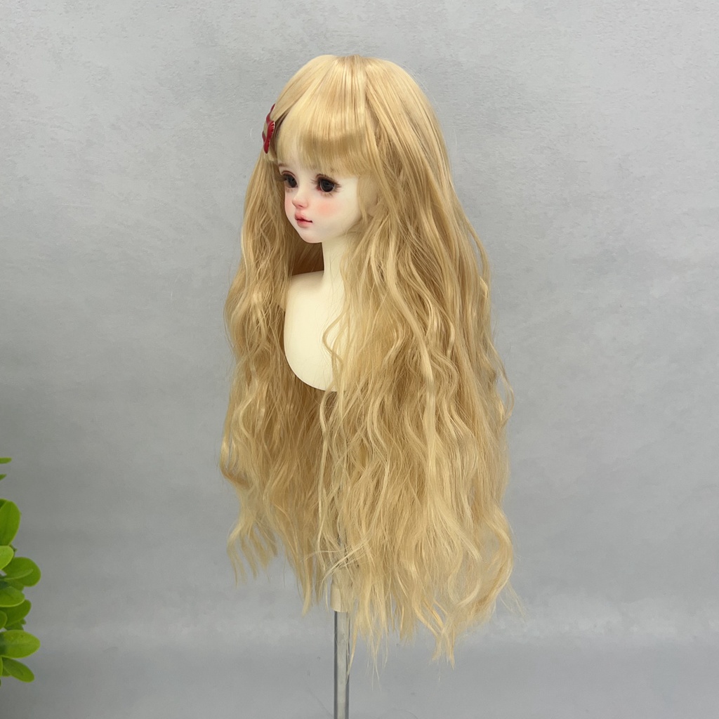 1/4 1/3 1/6 ぱっつん前髪 ロングカール ドール用ウィッグ 耐熱