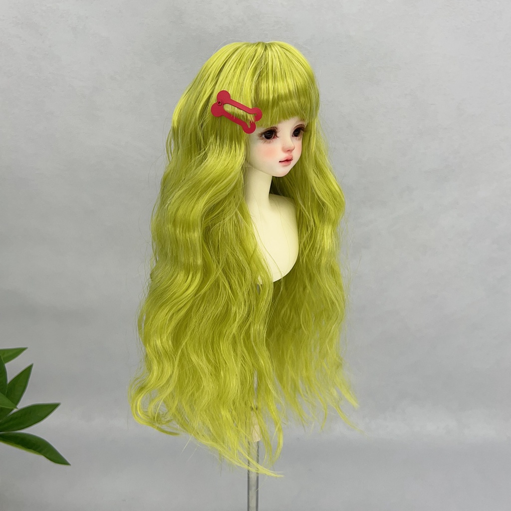1/4 1/3 1/6 ぱっつん前髪 ロングカール ドール用ウィッグ 耐熱