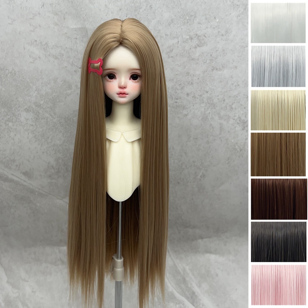 1/4 1/3 1/6 センター分け ストレート ドール用ウィッグ 耐熱