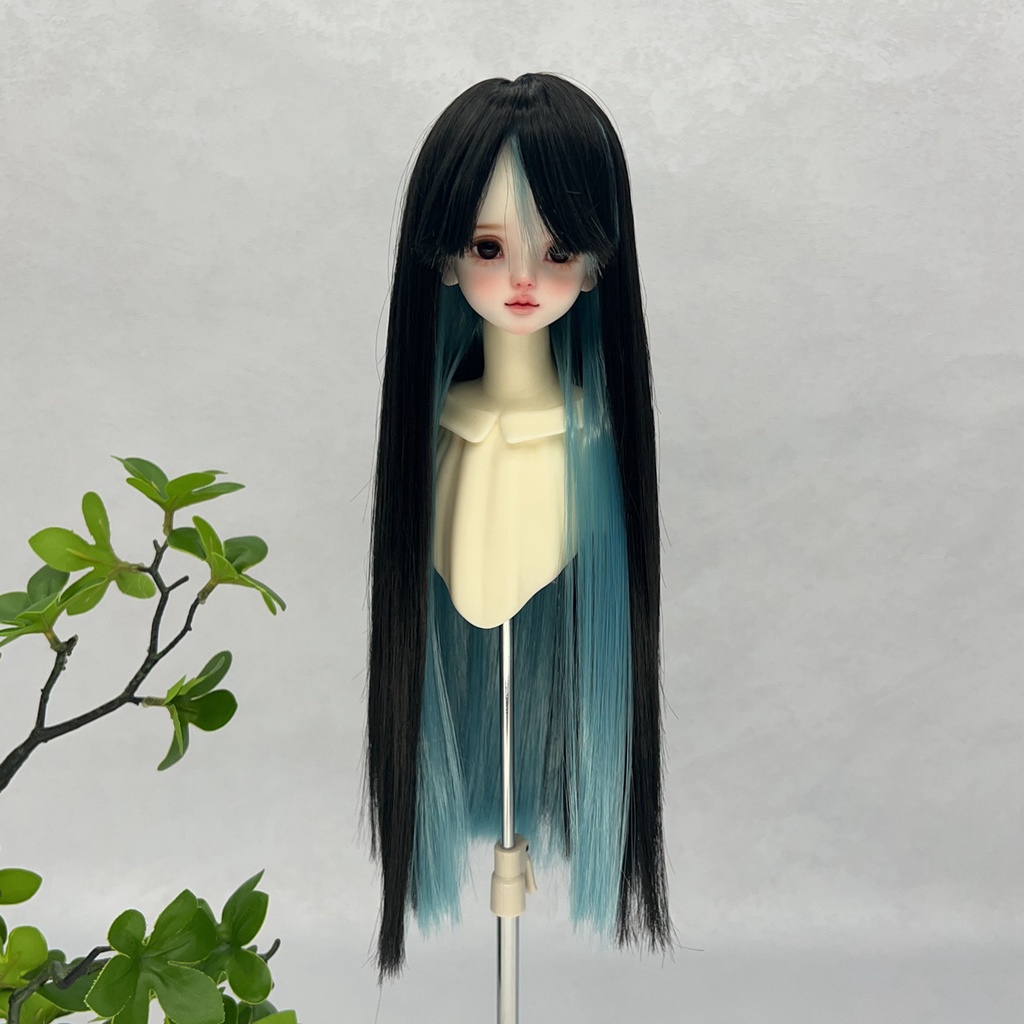 1/4 1/3 1/6 ツートン ぱっつん ロングストレート ドール用ウィッグ 耐熱