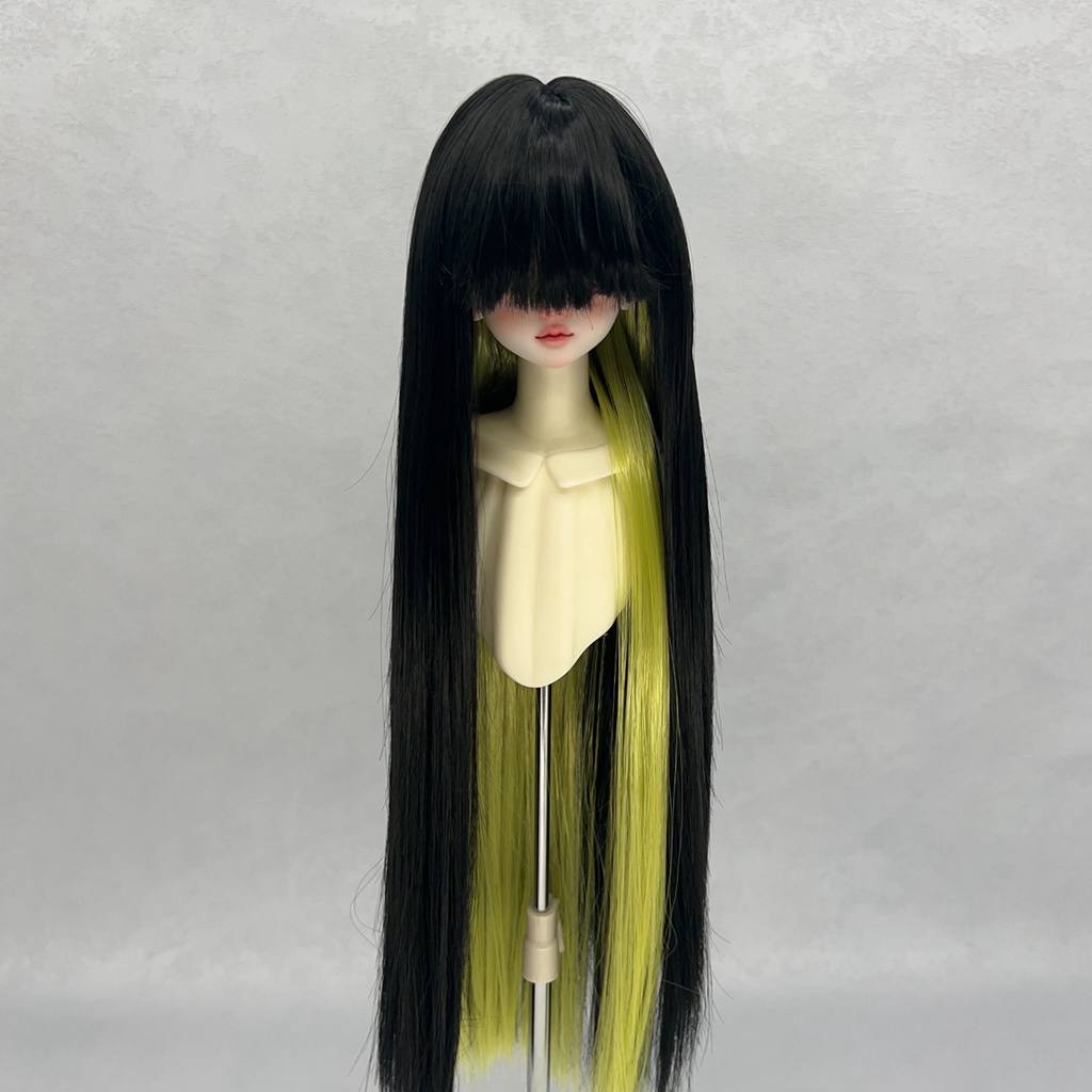 1/4 1/3 1/6 ツートン ぱっつん ロングストレート ドール用ウィッグ 耐熱