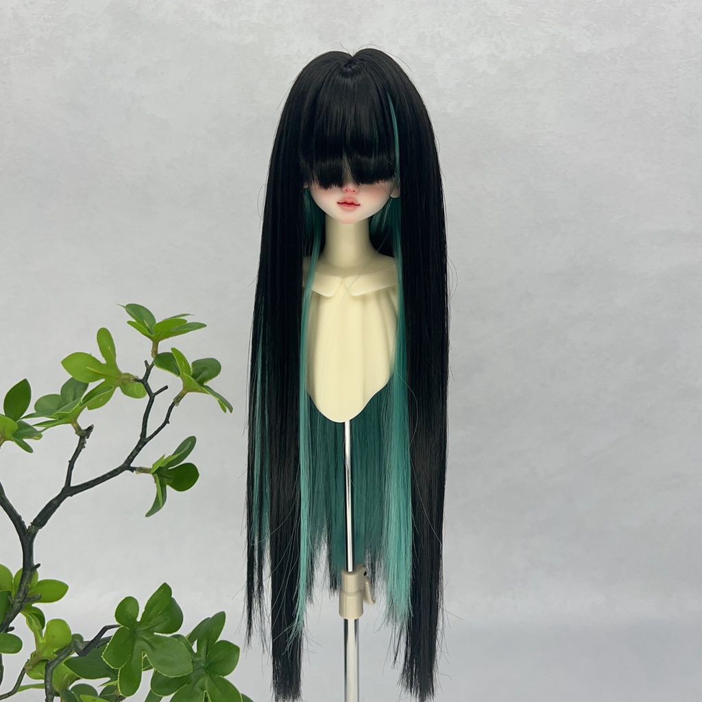 1/4 1/3 1/6 ツートン ぱっつん ロングストレート ドール用ウィッグ 耐熱