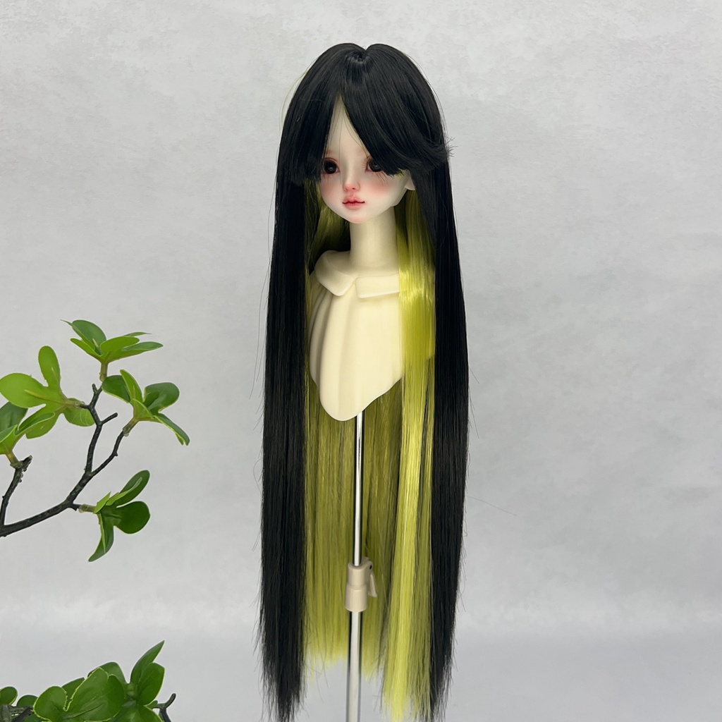 1/4 1/3 1/6 ツートン ぱっつん ロングストレート ドール用ウィッグ 耐熱