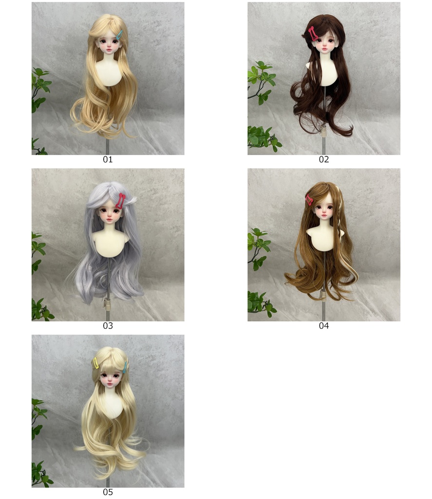 1/4 1/3 1/6 ゆるふわウェーブ ドール用ウィッグ 耐熱 シルク調ファイバー