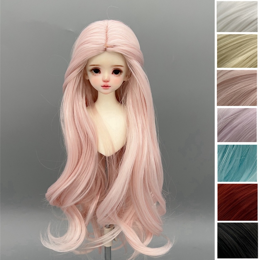 1/4 1/3 1/6 センター分け ゆるウェーブ ドール用ウィッグ 耐熱