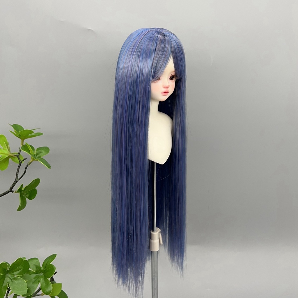 1/4 1/3 1/6 ロングストレート ドール用ウィッグ 耐熱 シルク調ファイバー
