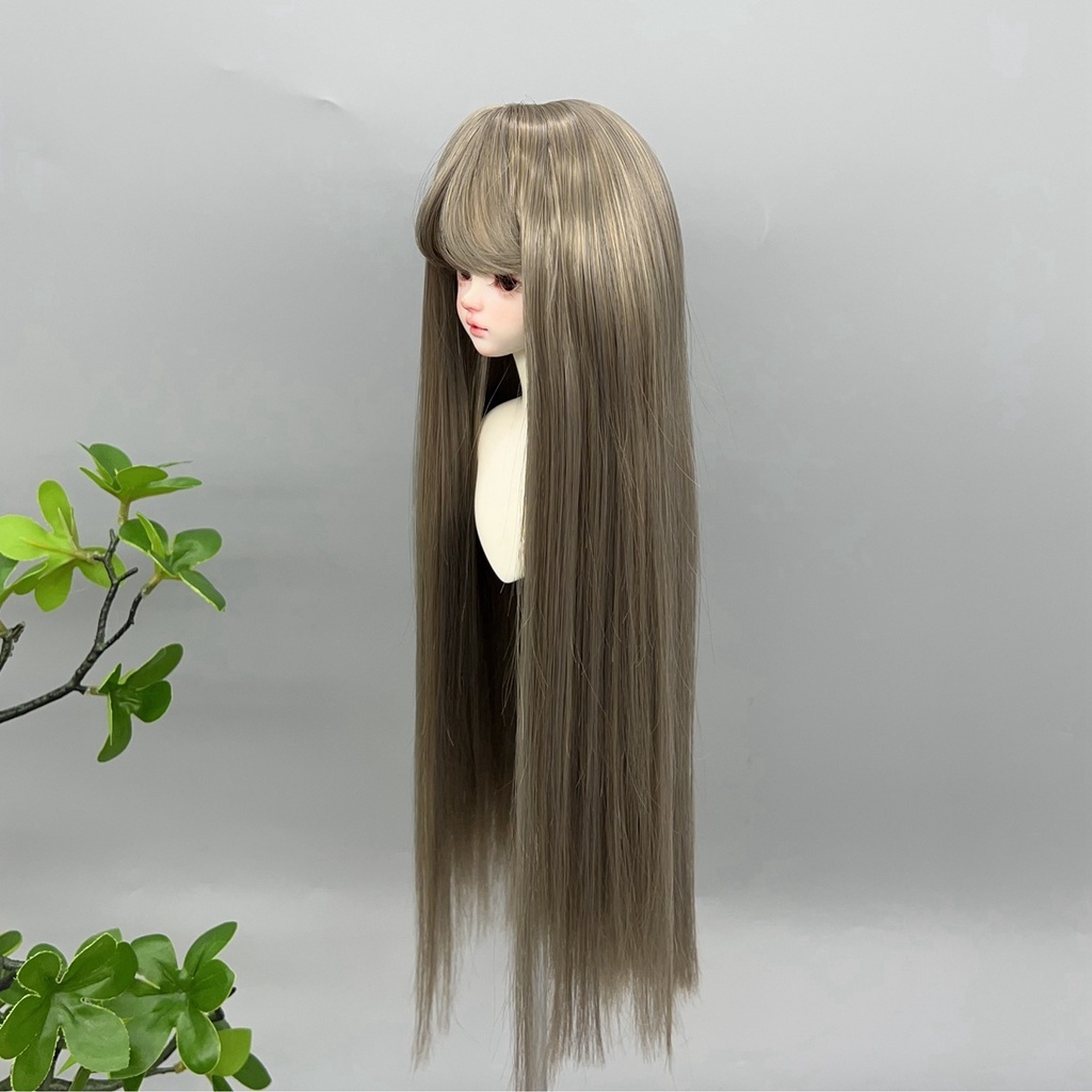 1/4 1/3 1/6 ロングストレート ドール用ウィッグ 耐熱 シルク調ファイバー