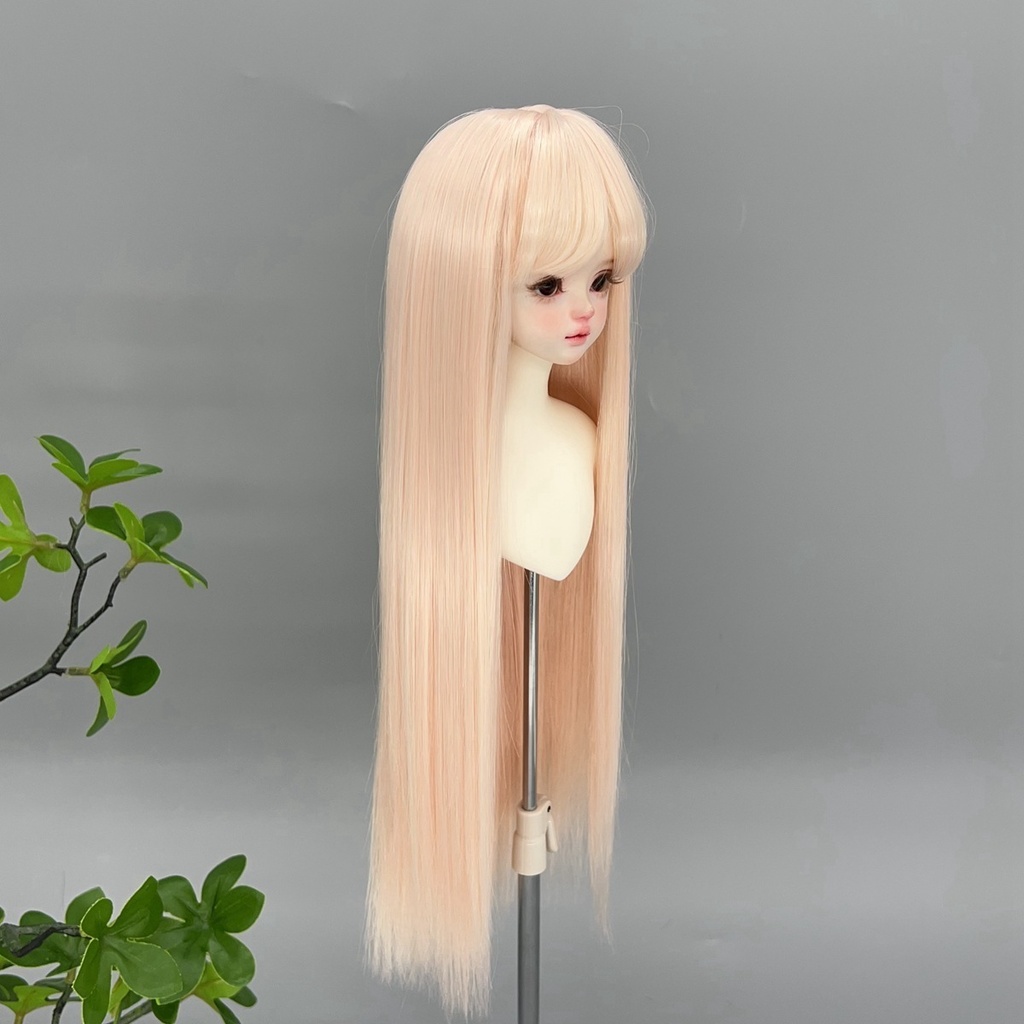 1/4 1/3 1/6 ロングストレート ドール用ウィッグ 耐熱 シルク調ファイバー
