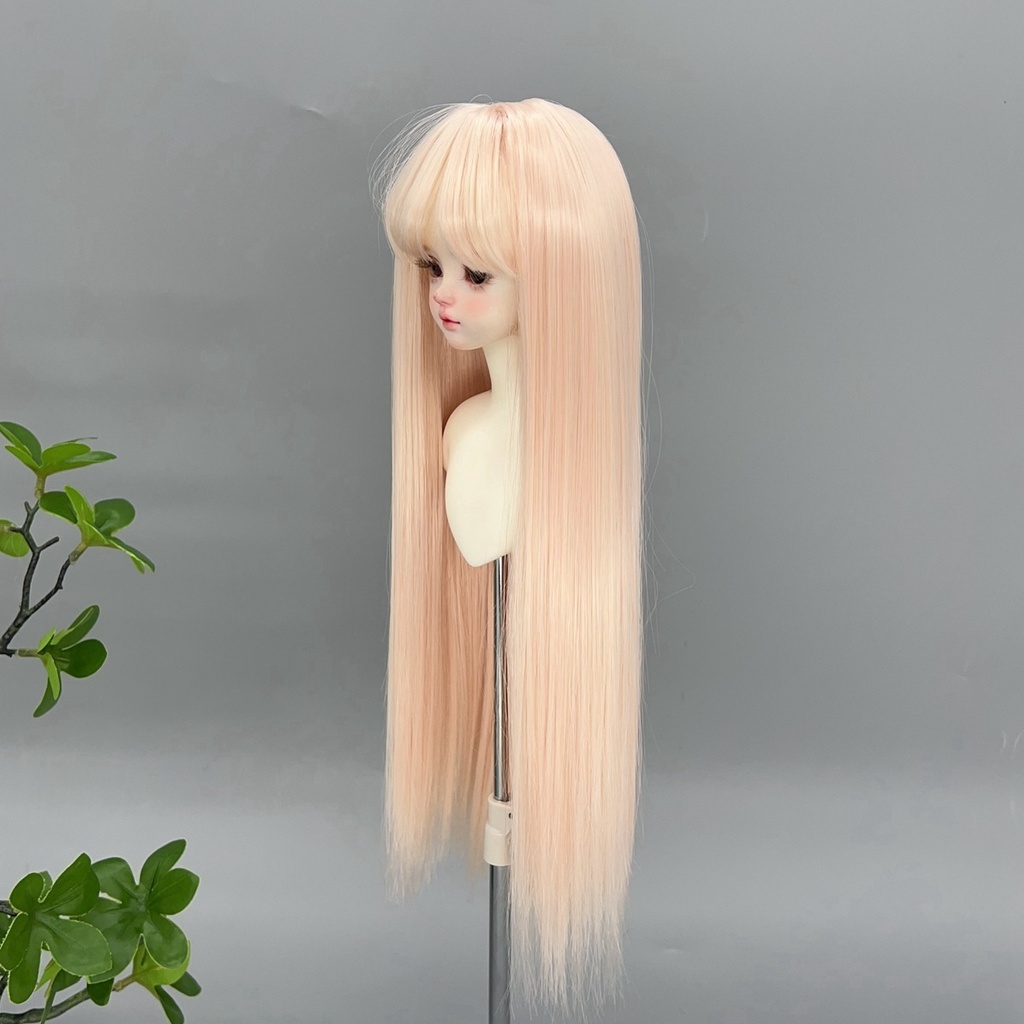 1/4 1/3 1/6 ロングストレート ドール用ウィッグ 耐熱 シルク調ファイバー
