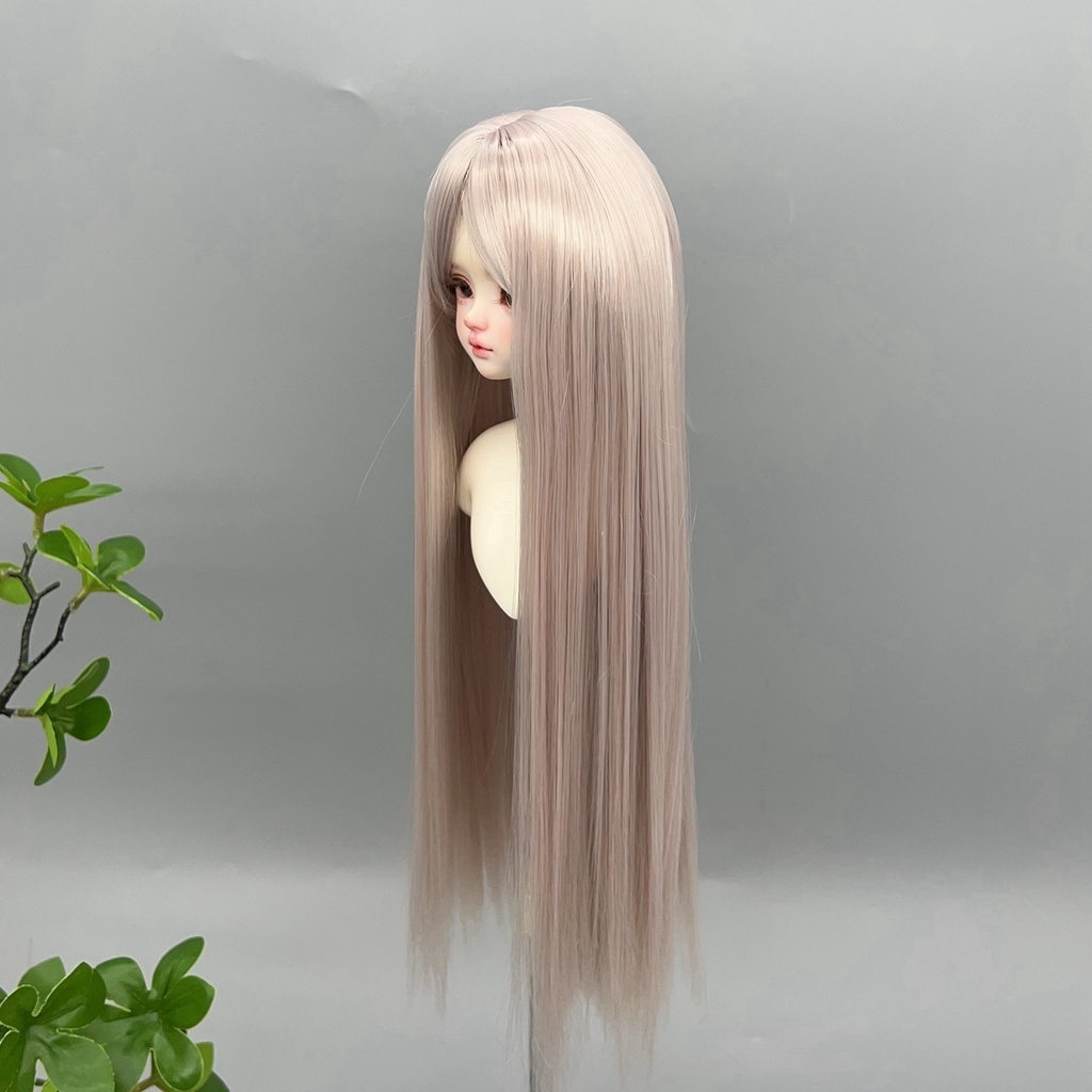 1/4 1/3 1/6 ロングストレート ドール用ウィッグ 耐熱 シルク調ファイバー