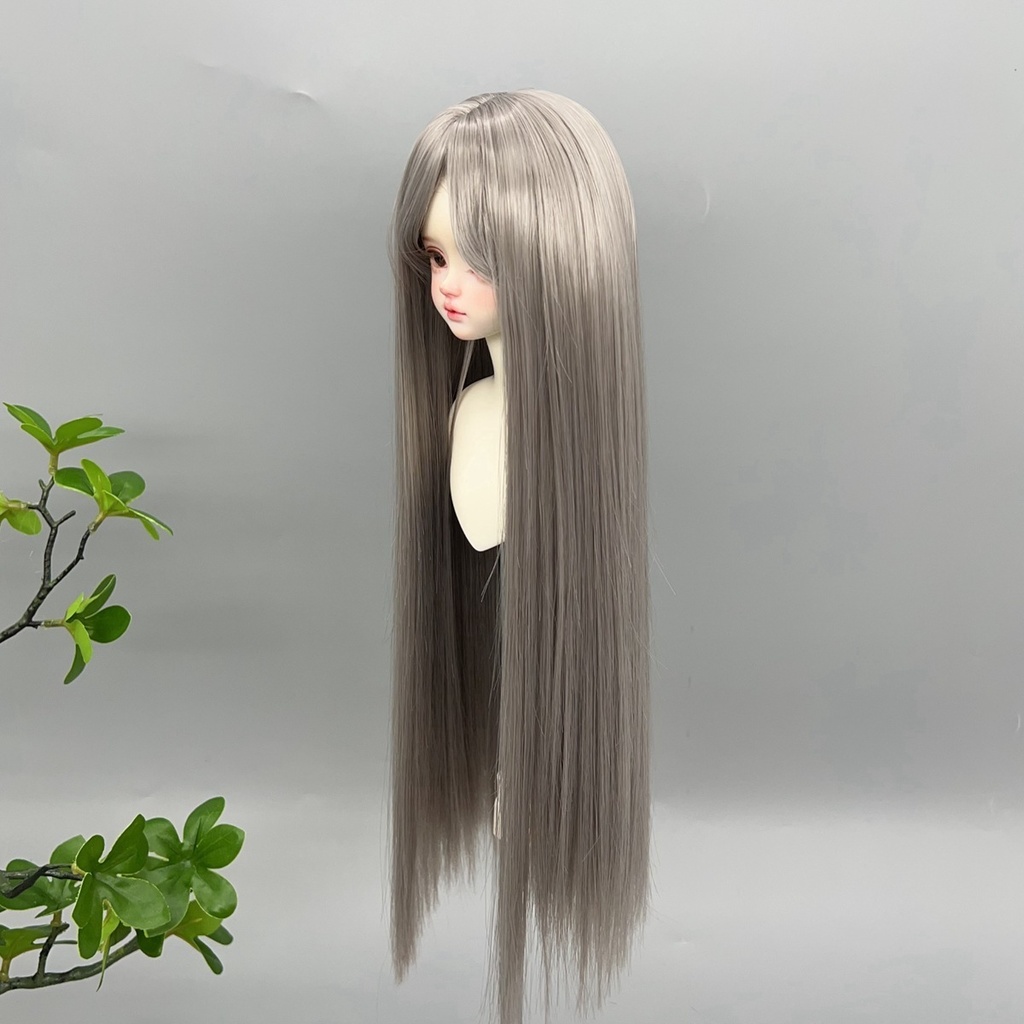 1/4 1/3 1/6 ロングストレート ドール用ウィッグ 耐熱 シルク調ファイバー