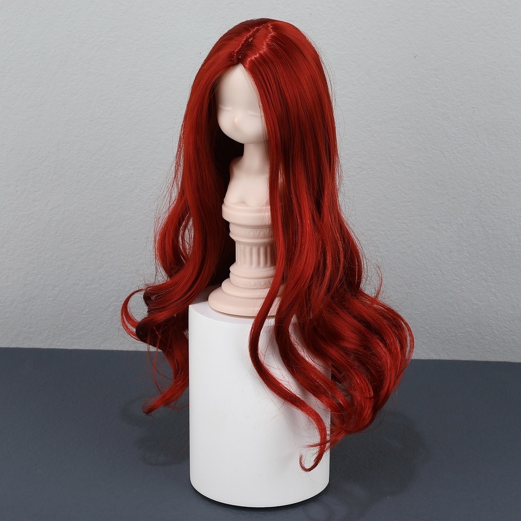 1/4 1/3 1/6 センター分けゆるふわウェーブ ドール用ウィッグ 耐熱 シルク調ファイバー