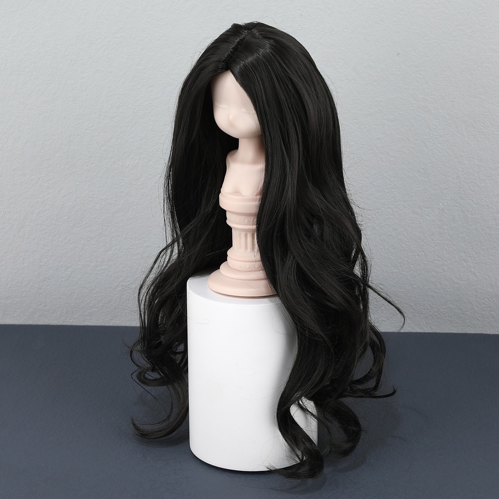 1/4 1/3 1/6 センター分けゆるふわウェーブ ドール用ウィッグ 耐熱 シルク調ファイバー