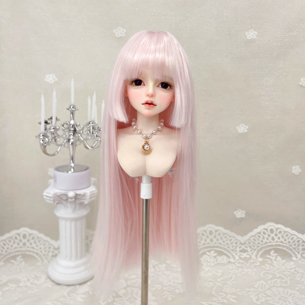 1/4 1/3 1/6 姫カット ドール用ウィッグ 耐熱 シルク調ファイバー