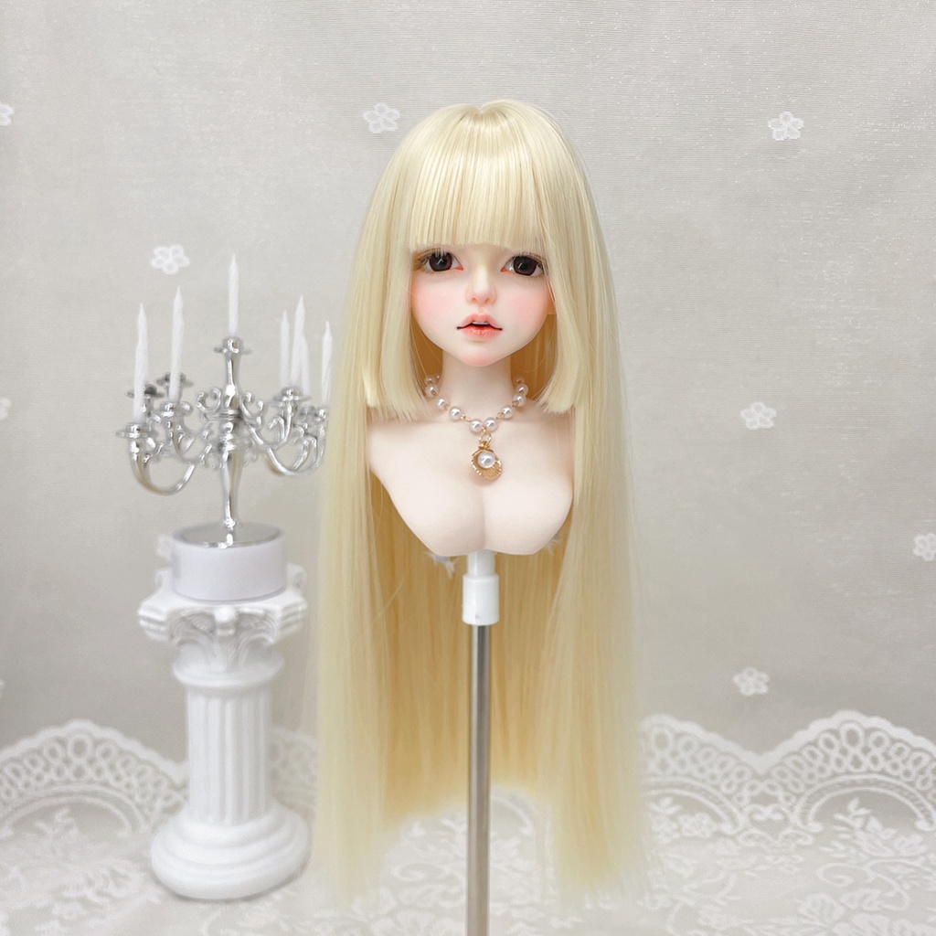 1/4 1/3 1/6 姫カット ドール用ウィッグ 耐熱 シルク調ファイバー