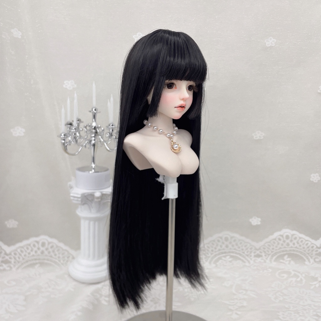 1/4 1/3 1/6 姫カット ドール用ウィッグ 耐熱 シルク調ファイバー