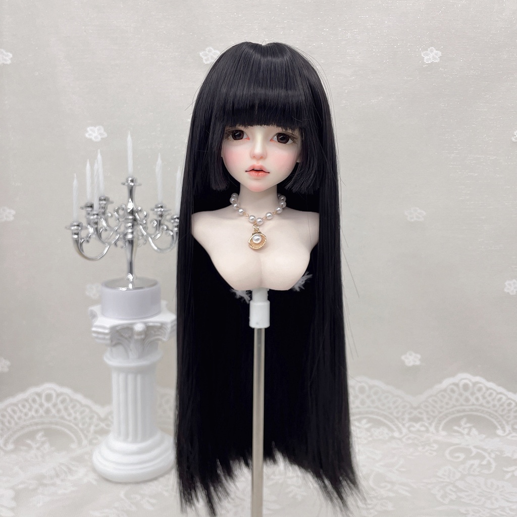 1/4 1/3 1/6 姫カット ドール用ウィッグ 耐熱 シルク調ファイバー