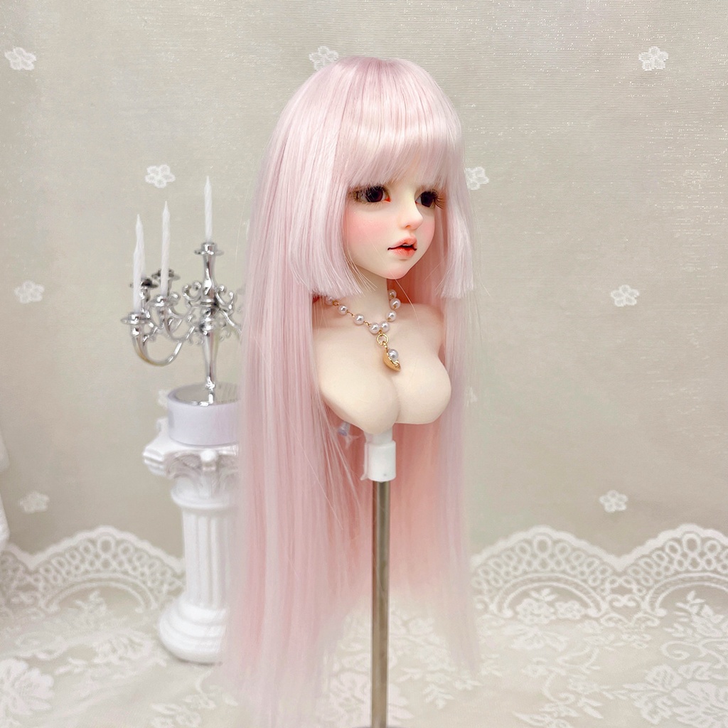 1/4 1/3 1/6 姫カット ドール用ウィッグ 耐熱 シルク調ファイバー