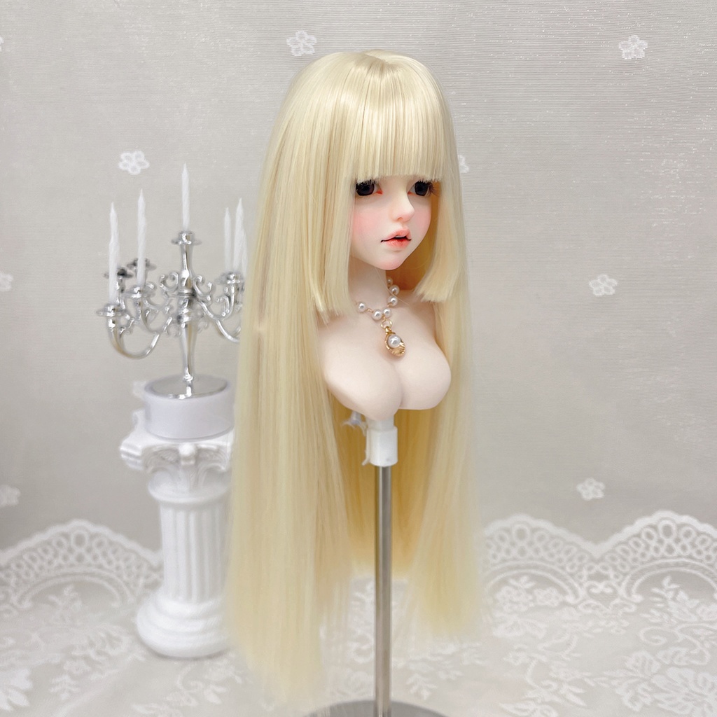 1/4 1/3 1/6 姫カット ドール用ウィッグ 耐熱 シルク調ファイバー