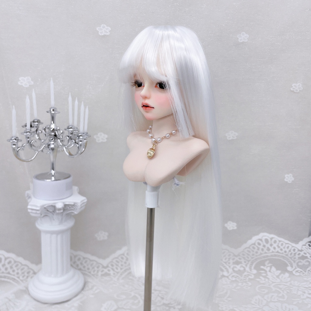 1/4 1/3 1/6 姫カット ドール用ウィッグ 耐熱 シルク調ファイバー