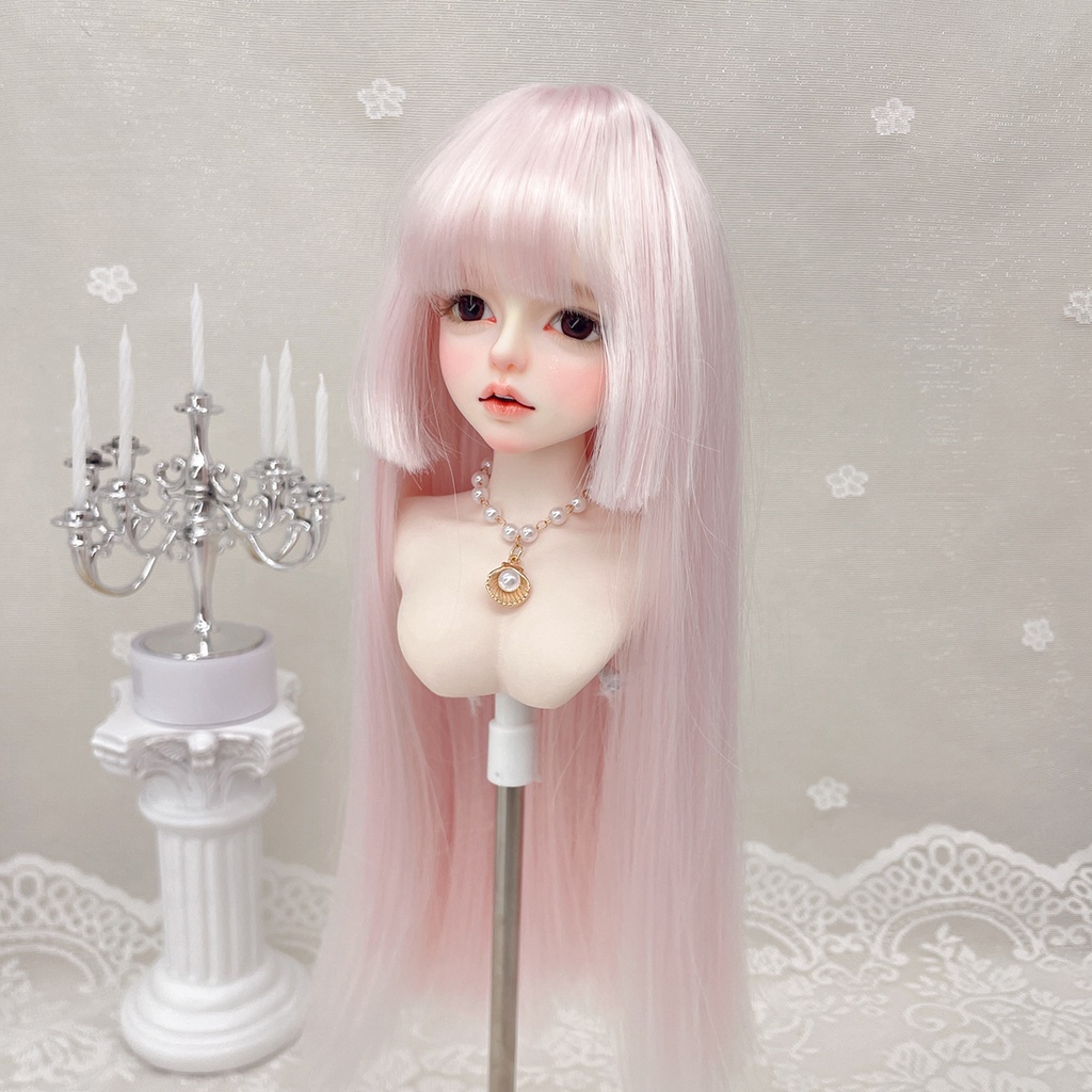 1/4 1/3 1/6 姫カット ドール用ウィッグ 耐熱 シルク調ファイバー