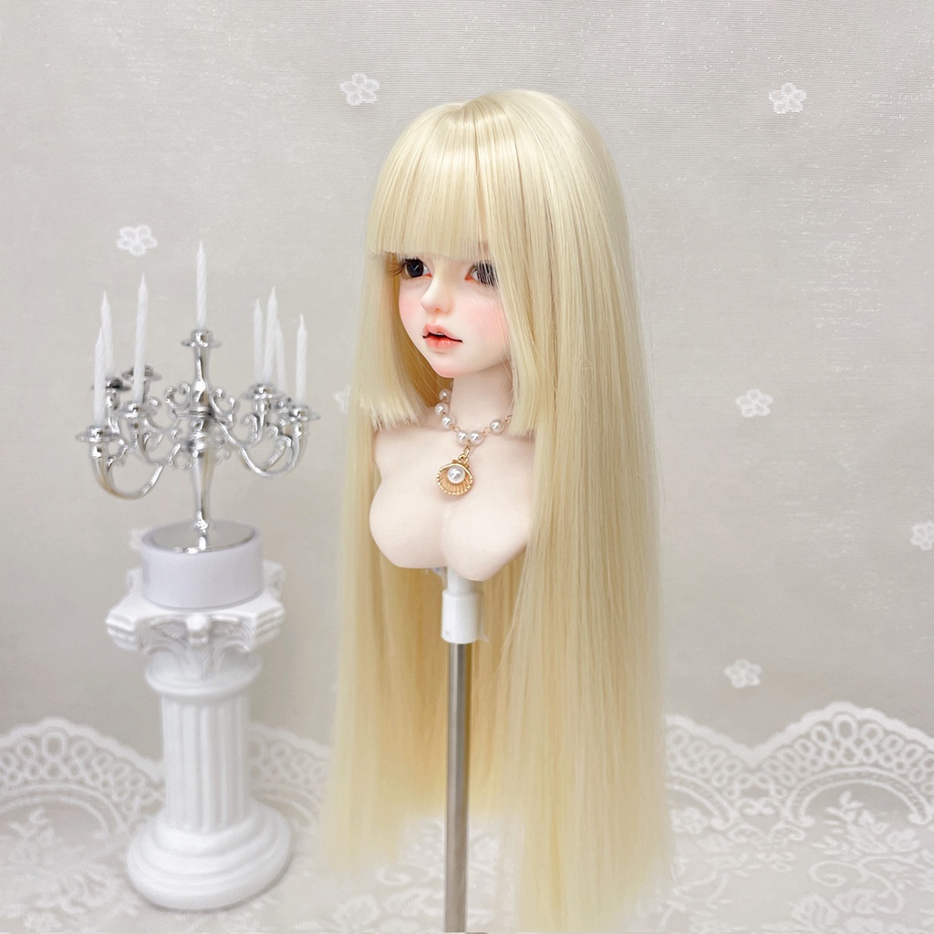 1/4 1/3 1/6 姫カット ドール用ウィッグ 耐熱 シルク調ファイバー