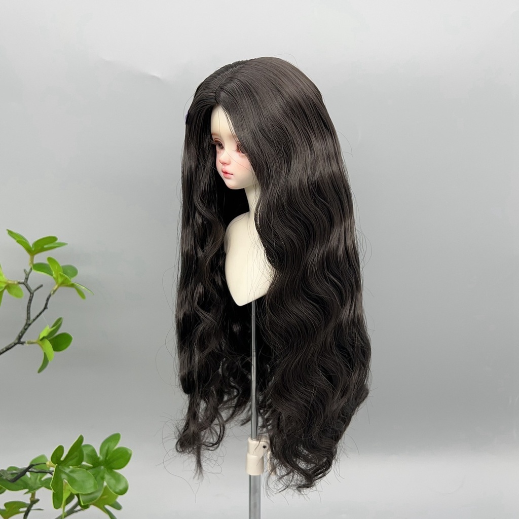 1/4 1/3 1/6 センター分け ウェーブ ドール用ウィッグ 耐熱 シルク調ファイバー