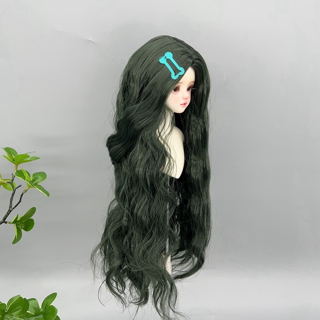 1/4 1/3 1/6 センター分け ウェーブ ドール用ウィッグ 耐熱 シルク調ファイバー