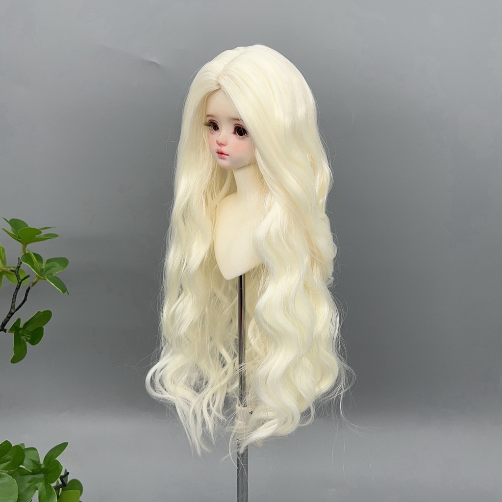 1/4 1/3 1/6 センター分け ウェーブ ドール用ウィッグ 耐熱 シルク調ファイバー