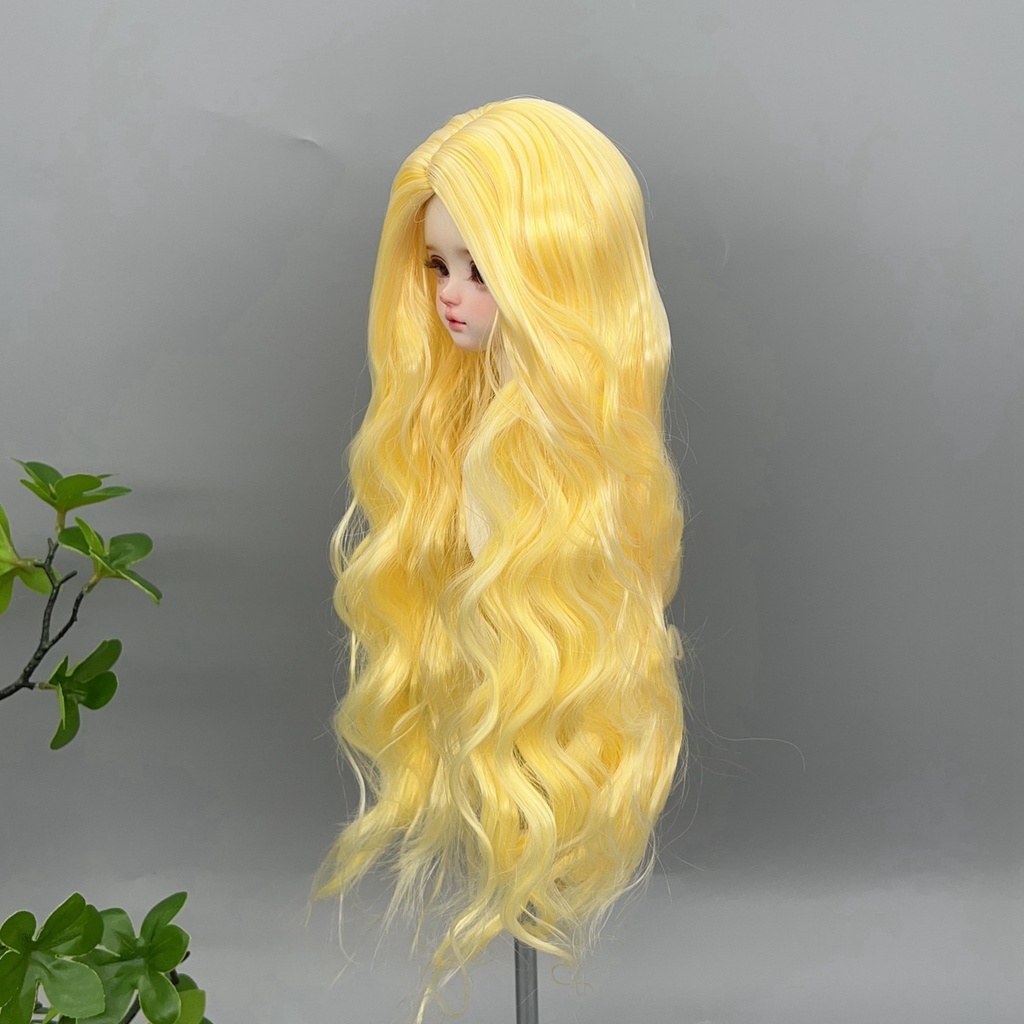 1/4 1/3 1/6 センター分け ウェーブ ドール用ウィッグ 耐熱 シルク調ファイバー