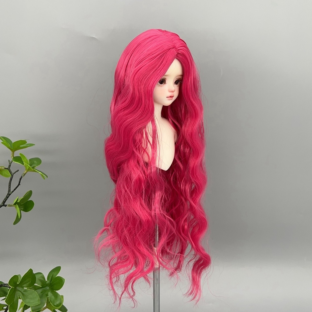 1/4 1/3 1/6 センター分け ウェーブ ドール用ウィッグ 耐熱 シルク調ファイバー