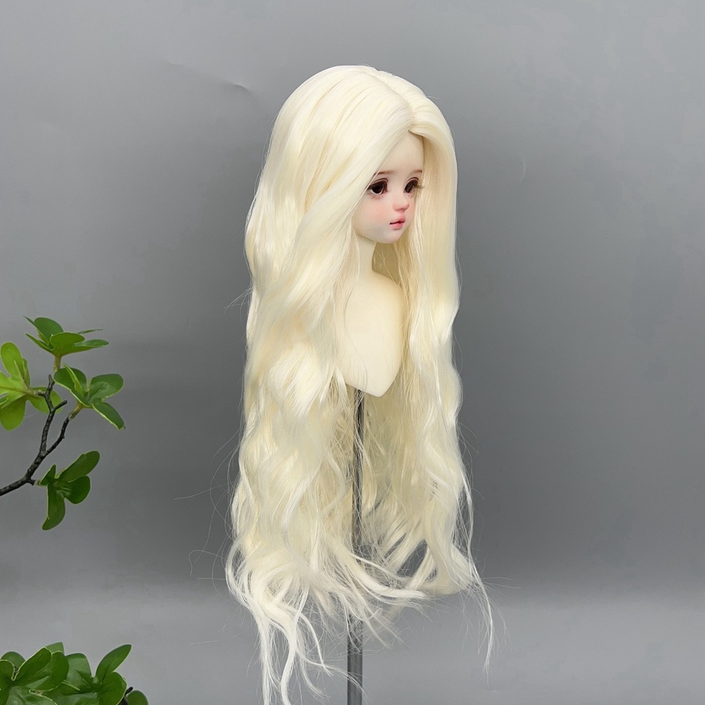 1/4 1/3 1/6 センター分け ウェーブ ドール用ウィッグ 耐熱 シルク調ファイバー